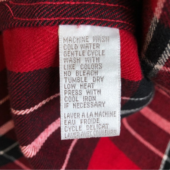 Jones New York Red, Black & White Plaid Zip-Up Long-sleeve Shirt Jacket Shacket - Picture 9 of 13